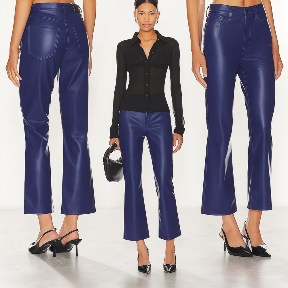 PISTOLA Women’s Lennon High Rise Boot-Cut Cropped Pants In Electric Blue Size 24